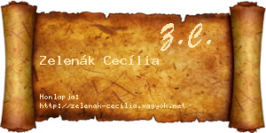 Zelenák Cecília névjegykártya